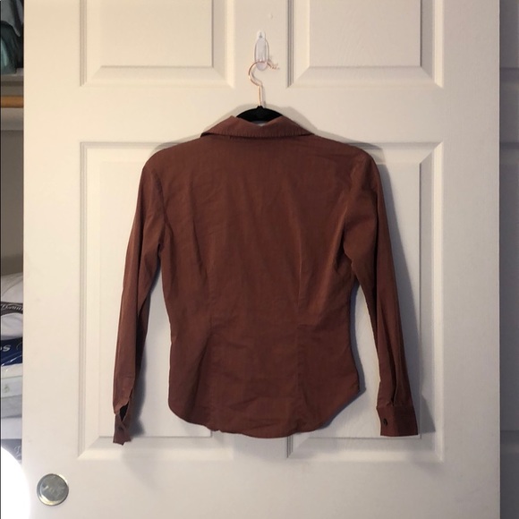 Maroon New York & Company Long-sleeved Shirt - Picture 4 of 7